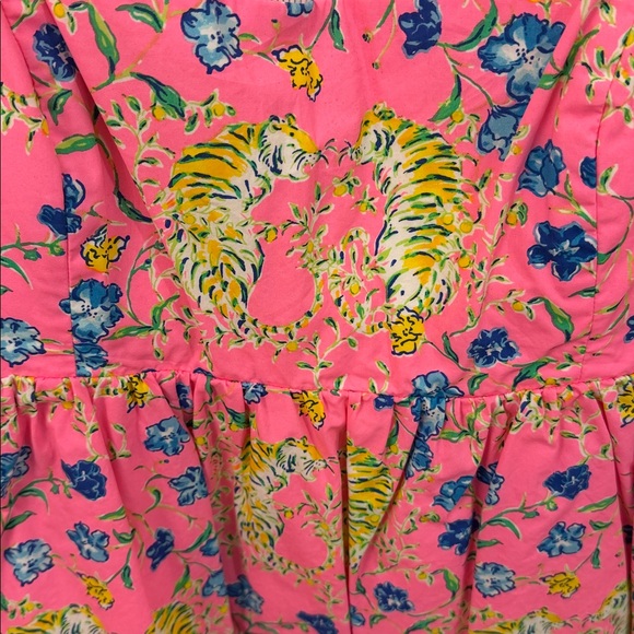 Lilly Pulitzer Kay Babydoll Dress pink tigress garden size 10 - Picture 4 of 7